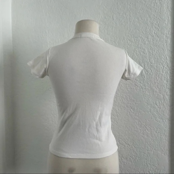 Brandy Melville Hailie Tee Shirt White Cotton - Picture 7 of 8